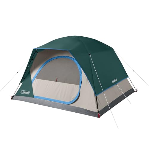 Coleman Skydome Camping Tent with 5 Minute Setup, 2/4/6/8 Person Weatherproof Tent with Rainfly & Carry Bag, 20% More Headroom than Traditional Canopies