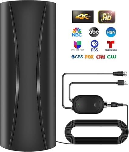 5000+ Miles Range TV Antenna,2026 Digital TV Antenna Indoor Outdoor with Strongest Amplifier, 360°Reception HDTV Antenna for Local Channels for Smart TV and Old TVs-38ft Coax Cable-Support 8K 4K 1080p
