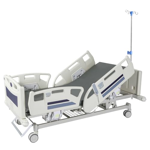 YIDE Premium 5-Function Full Electric ICU Hospital Bed – Height Adjustable 17-39", Backrest 0-75°, Leg Rest 0-45°, Grey