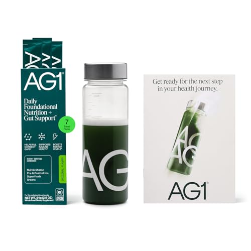 AG1 Athletic Greens Multivitamin and Probiotic 7 Travel Packs with Shaker