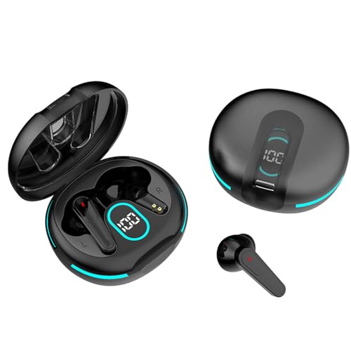 Lovskoo Ture Wire-Less Earbuds Blue Tooth Headphones 48hrs Play Back Sport Earphones with Cool Light Low Delay PX4 Waterproof Ear Buds Built-in Mic Wire-Less Headset Deep Bass Workout Earbuds