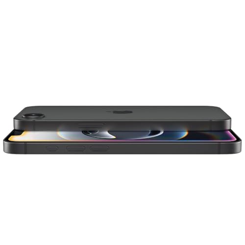 iPhone 16e front and back views showing the black color