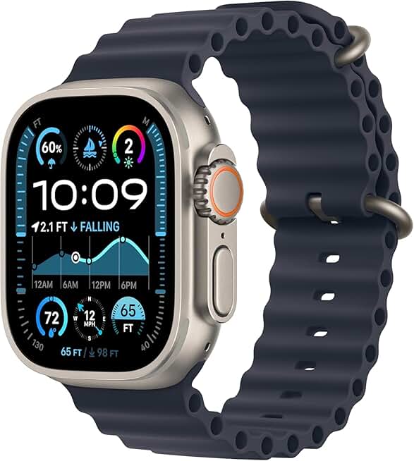 Apple Watch Ultra 2 [GPS + Cellular, 49mm] - Titanium Case with Blue Ocean Band