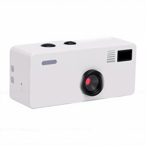 Yunseity Mirrorless Camera, FHD 1080P Portable Vintage Camera with 1.47 Inch Color Screen and Fill Lighting, for Vlog Travel Recording (White)
