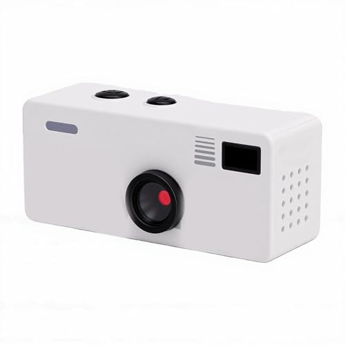 Zopsc Mini Vintage Mirrorless Camera, FHD 1080P Keychain Digital Camera, Portable TLR Style Retro Point and Shoot Digicam with Fill Lighting, for Beginners Teens Adults (White)