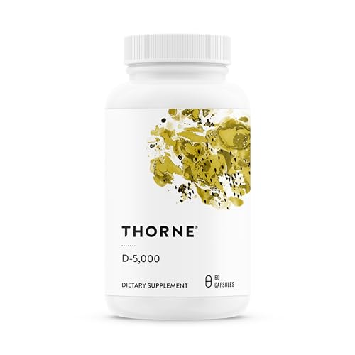 THORNE Vitamin D-5,000, Vitamin D3 Supplement, 5,000 IU, 60 Capsules