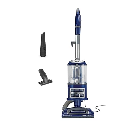 Shark Upright Vacuum Cleaner | Navigator Lift-Away Deluxe | Pelo de mascotas, limpieza de alfombras y suelos duros | Herramienta para tapicería y rincones | Filtro HEPA | Dirección giratoria | Gran capacidad del depósito de polvo | Blue | NV360