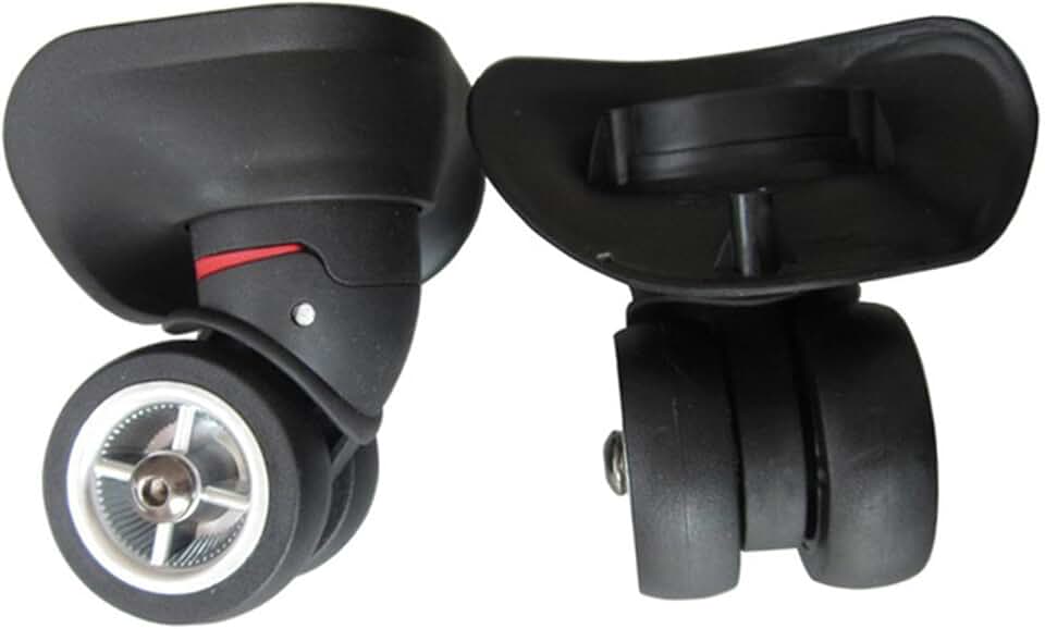 Menolana Menolana Luggage Wheel Replacement, Universal Mute Wheel for Travel Bag, 2 Count, Black, Polypropylene (PP), Swivel, Plate Mount, Mute Wheels
