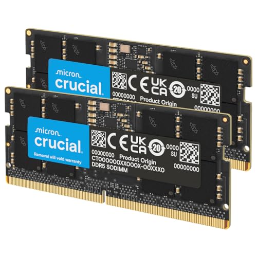Crucial 32GB DDR5 RAM Kit (2x16GB), 5600MHz Laptop Memory