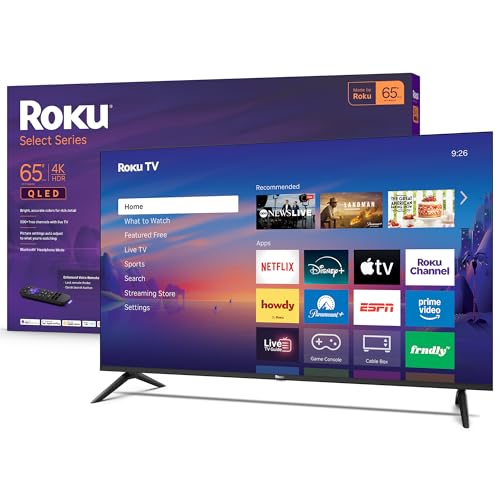 Roku Smart TV 2026 – 65-Inch Select Series, 4K QLED TV