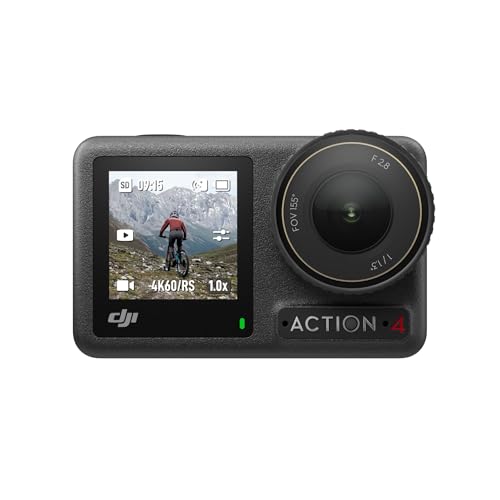DJI Osmo Action 4 Standard Combo, Waterproof Action Camera with 1/1.3" Sensor, 4K/120fps Video, Stunning Low-Light Imaging, 10-bit & D-Log M Color Performance, Long-Lasting 160 Mins, Vlogging Camera