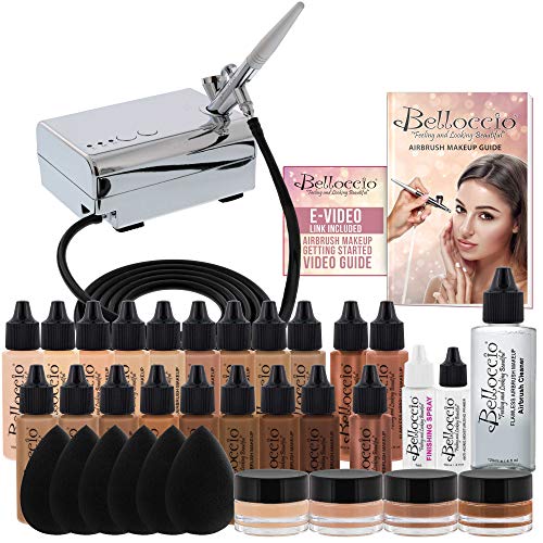 Belloccio Professional Airbrush Cosmetic Makeup System, Master Set, 1/2oz