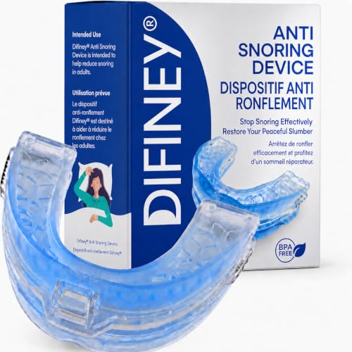 Difiney Anti Snoring Device: FDA-Cleared Anti Snoring Mouthpiece – Adjustable Snore Stopper Mouth Guard for Men & Women to Sleep Better – Reusable Nighttime Use with Storage Case