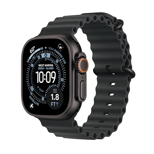 Apple Watch Ultra 3 [GPS + Cellular 49mm] Running & Multisport Smartwatch w/Rugged Titanium Case w/Black Ocean Band. Satellite Communications, Advanced Health & Fitness Tracking