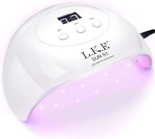 Wisdompark 72W UV LED Nail Lamp, UV Light for Gel Nails with 15 Beads Curing lamp 3 Timer Nail Dryer, LCD Display, Auto Sensor, Professional Nail Lamps for Gel Polish for Advanced DIY at Home