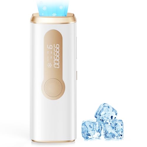 AMOTAOS IPL Laser Hair Removal, 19J, 45°F Cooling, Women & Men, Off-White