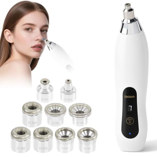 Beauty Star Cordless Diamond Microdermabrasion Machine, Microdermabrasion Tool & Blackhead Remover with 9 Diamond Crystal Tips for Glowing Skin, Gentle Exfoliation, Skin Rejuvenation At Home Use