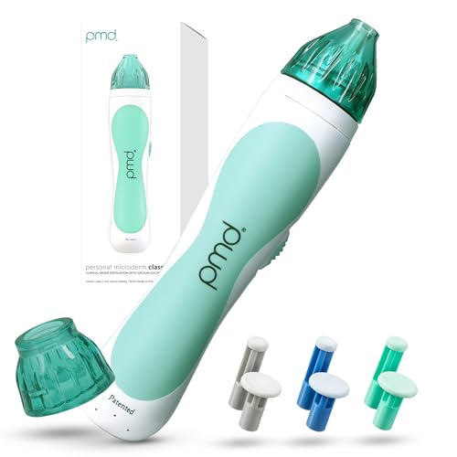 PMD Personal Microderm Classic for At-Home Use, Facial Exfoliator Tool, Microdermabrasion Machine Kit for Face and Body Skincare, Teal