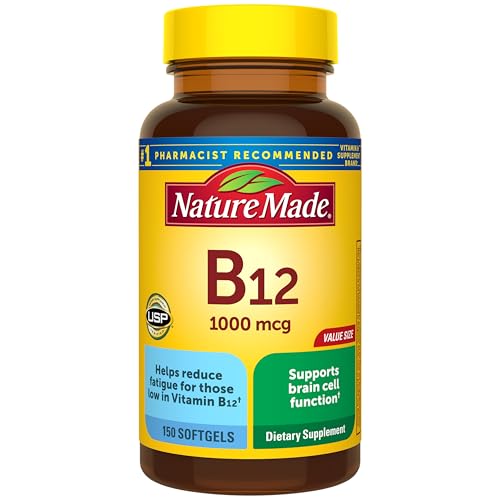 Nature Made Vitamin B12 1000 mcg, Energy Metabolism Support, 150 Softgels