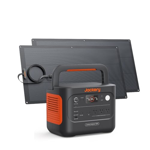 Jackery Solar Generator 1000 v2 and 2x100W Light Panels,1070Wh,1500W AC