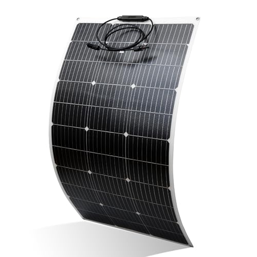 100W 12V Flexible Solar Panel, High Efficiency PERC Monocrystalline Solar Panel, Ultra-Thin Lightweight 4.19lbs, IP67 Waterproof for RV, Boat, Camping, Home Roof, Balcony-White