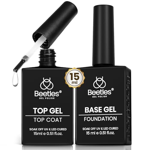 Beetles No Wipe Gel Top Coat and Base Coat Set for Gel Nail Polish
