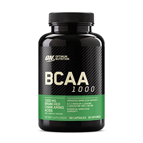 Optimum Nutrition BCAA Capsules, Keto Friendly, 1000mg, 60 Ct