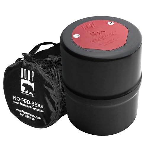 NO-FED-BEAR UDAP Bear Resistant Canister, Hiking Camping Backpacking Hunting Food Storage Container with Carrying Case, 2 Gallons,8” x 10”, BRCWC