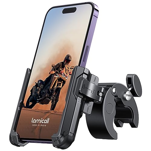 Lamicall Motorcycle Phone Mount Holder - [Camera Friendly] [1s Lock]