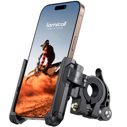 Lamicall Motorcycle Bike Phone Mount - [No Block Camera] [1s Lock]