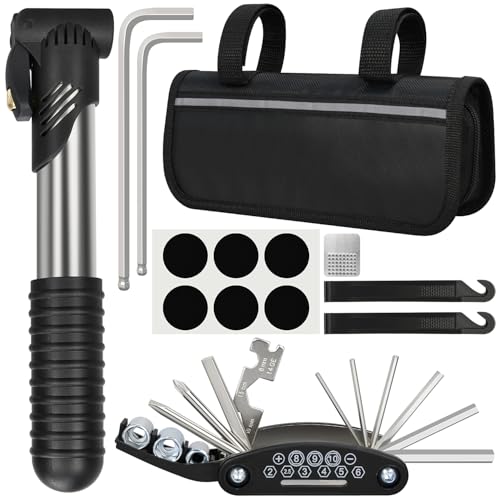 Bike Repair Kit, Bike Bag With Tire Pump, Bike Multitool, Allen Wrenches
