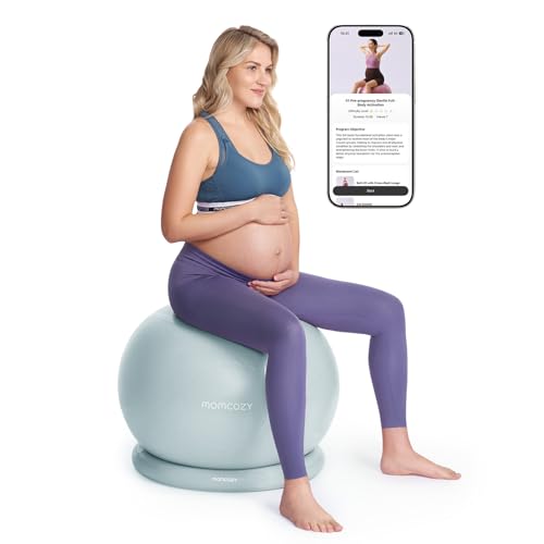 Momcozy BirthEase Pregnancy Ball Set, Birthing Ball Chair with App Courses