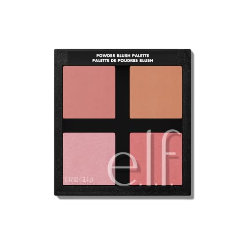 e.l.f. Cosmetics Powder Blush Palette, Four Blush Shades for Beautiful, Long-Lasting Pigment, Light