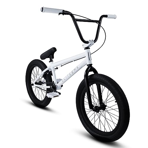 Elite BMX Freestyle Bike, Durable Steel Frame, Available in 16, 18, and 20 Sizes. New Sizes 26 and 29 BMX Bicycles. (White, 20)