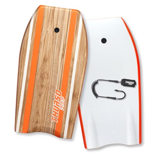 Thurso SURF Quill 42'' Bodyboard Body Boards Perfect for Kids and Adults for Beach and Pool Fun Lightweight & Durable EPS Core Ideal for Wave Riding and Bodyboarding Tangerine