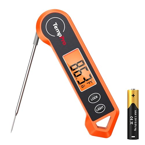 TempPro TP19H Digital Meat Thermometer for Cooking, 1 Sec Instant Read Food Thermometer with Motion-Sensing Wake for BBQ Grill Oil Fry Candy for Fathers Day Gift for Dad Men (Previously ThermoPro)