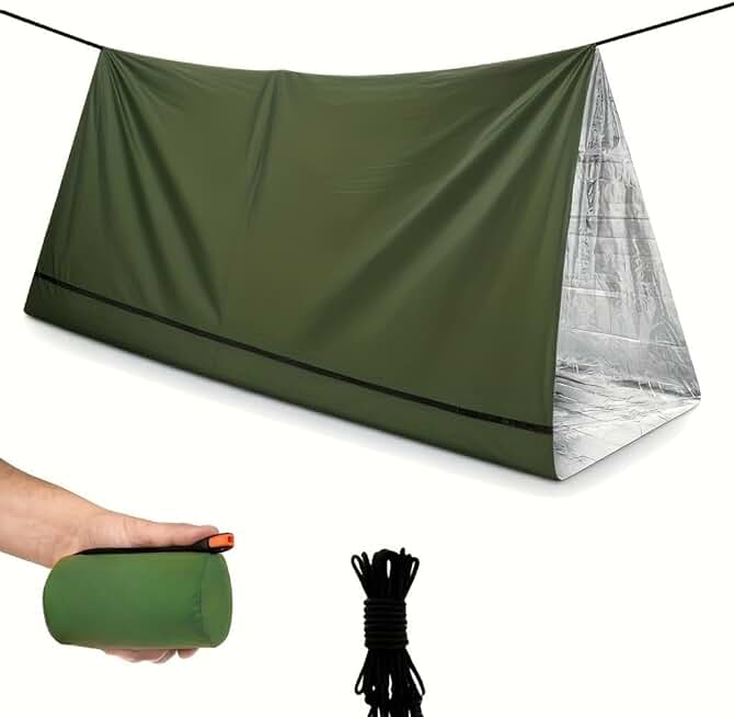 Emergency Survival Tent - Waterproof Windproof Reflective for Camping, Hiking & Disaster Preparedness