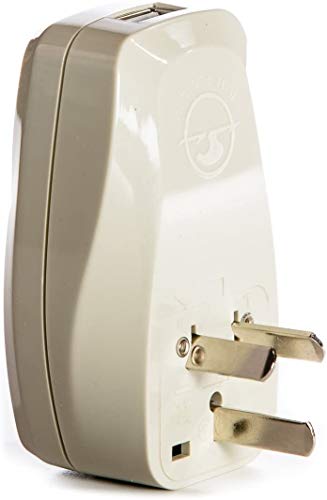 OREI 3 in 1 Australia Travel Adapter Plug with USB and Surge Protection - Grounded Type I - Australia, China & More