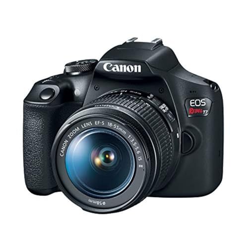 Canon EOS Rebel T7 DSLR Camera with EF-S 18-55mm Lens Kit, 24.1 Megapixel CMOS (APS-C) Sensor, Full HD Videos, Built-in Wi-Fi, Beginner Photographers, Digital Camera, Black