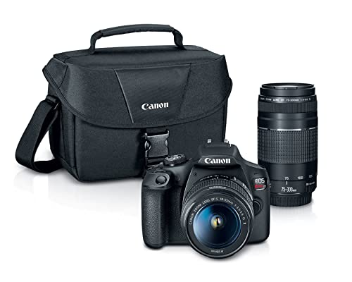 Canon EOS Rebel T7 DSLR Camera Double Zoom Lens Kit with EF-S 18-55mm and EF 75-300mm Lenses