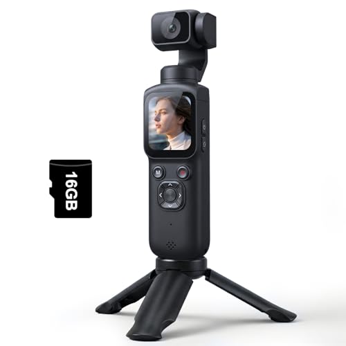 Lmzour 4K Vlogging Camera with 330° Rotating Lens & Face Tracking