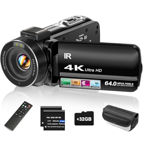 ZYDIIE 4K Video Camera Camcorder UHD 64MP Vlogging Camera for YouTube