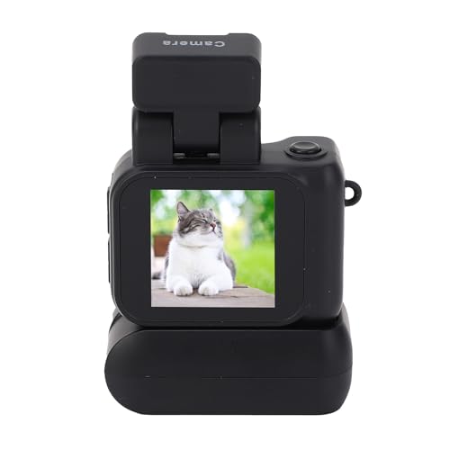 Mini Thumb Digital Camera, 1080P Ultra Compact Vintage Style Keychain Camera with LED Flash LCD Screen for Travel Life Recording ABS Material