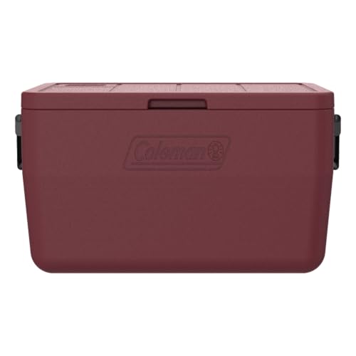Coleman Chiller 48qt Portable Cooler with Ice Retention and 2-Way Heavy Duty Handles, Leak Resistant, Great for Camping, Concerts, Sports, and More, Cranberry