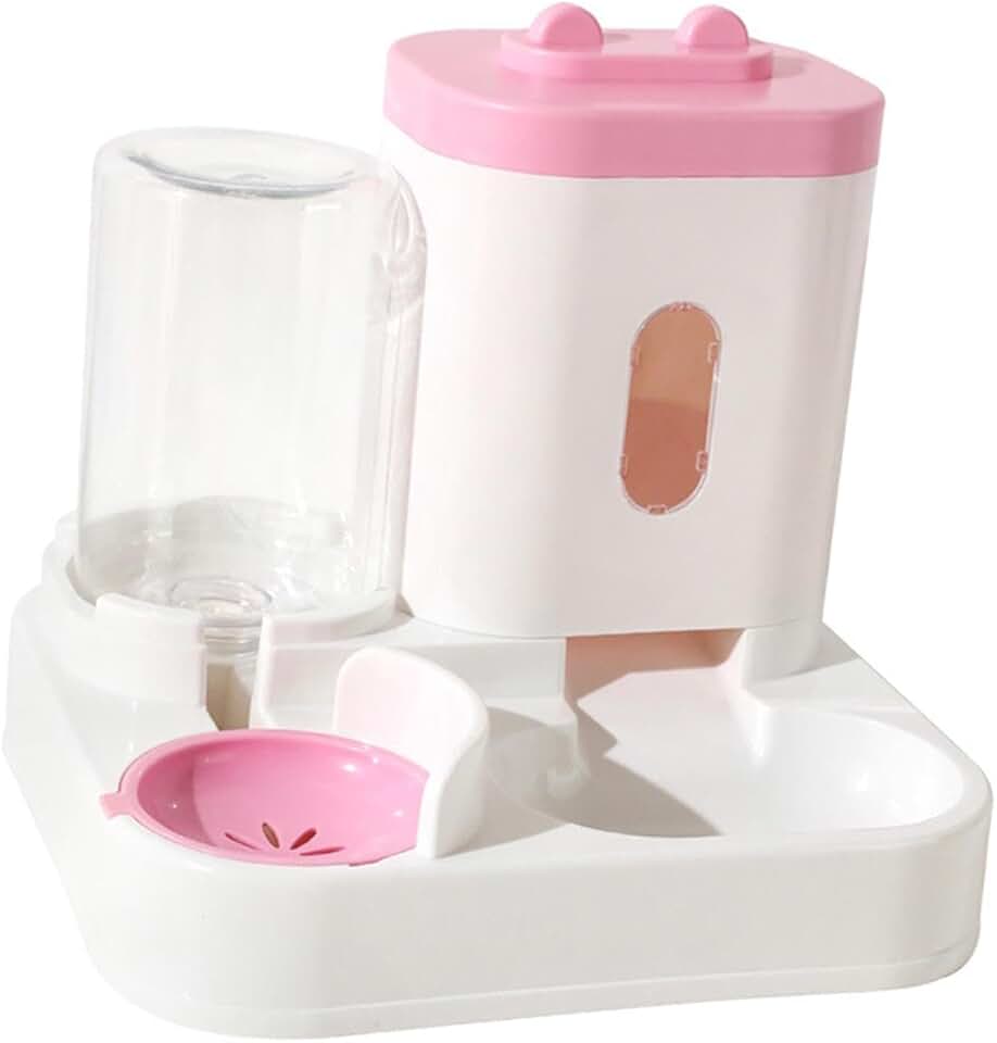 Pet Drinking Fountain, Cat Water Dispenser and Food Bowl Set