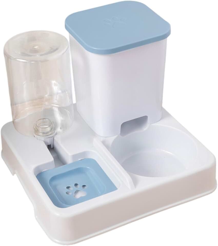 Baoblaze Automatic Cat Feeder Double Bowl Anti Overturning
