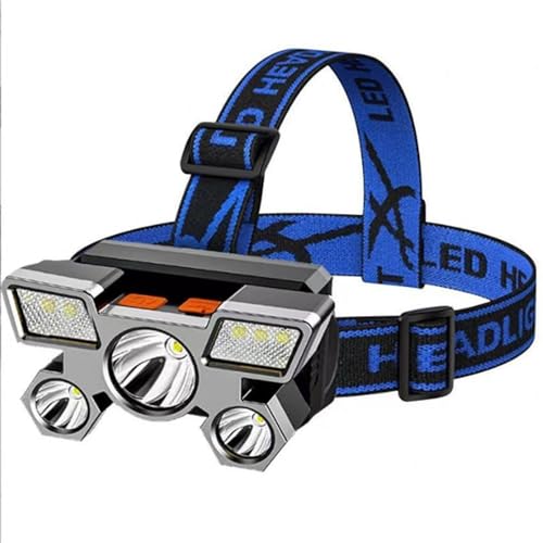 Led Headlamp, 8 Led Dimmable Super Bright Adjustable USB Headlamp Rechargeable with Eight Lighting Modes,Battery Powered Lightweight Head Lamp for Outdoor Camping Running Hiking Fishing