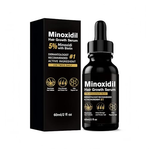 5% Minoxidil for Men & Women Hair Growth, Beard Growth Foam with Biotin, Unscented Hair Regrowth Treatment for Thinning Hair, Topical Foam for Thicker, Fuller Hair, 1oz