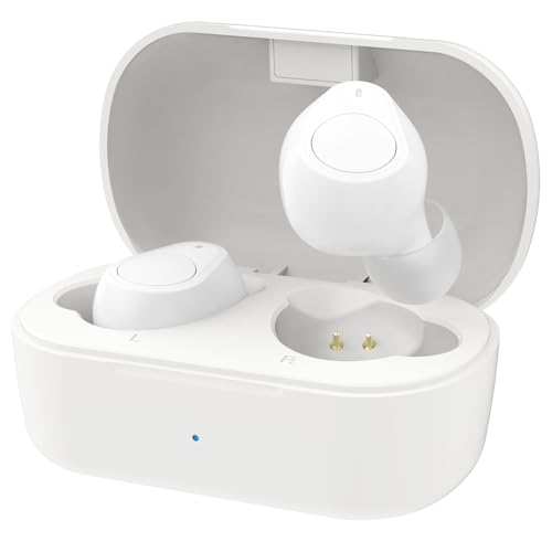 METIKO OTC Hearing Aids - Wireless, Rechargeable, Comfortable | Clear Sound in Small, Discreet Design for Seniors & Adults with Noise Cancelling, White