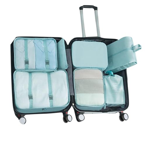7 Set Packing Cubes Luggage Organizer Bags for Travel Accessories, Luggage Packing Organizers with Laundry Bag, Compression Travel Storage Bags, Clothing Underwear Bag, for Man & Women